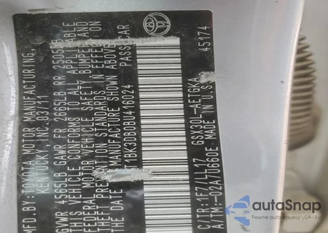 2011 Toyota Avalon Base из США, поврежденный, VIN 4T1BK3DB0BU416024